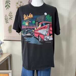 Vintage 90s Lee Chevrolet Classic Car Bel-Air Drive In Graphic T-Shirt Retro XL